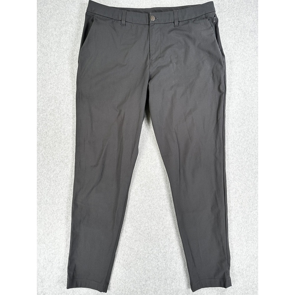 Lululemon Chino Pants Mens 36x30 Black Slim Tapered Stretch Business LM5AQ7S